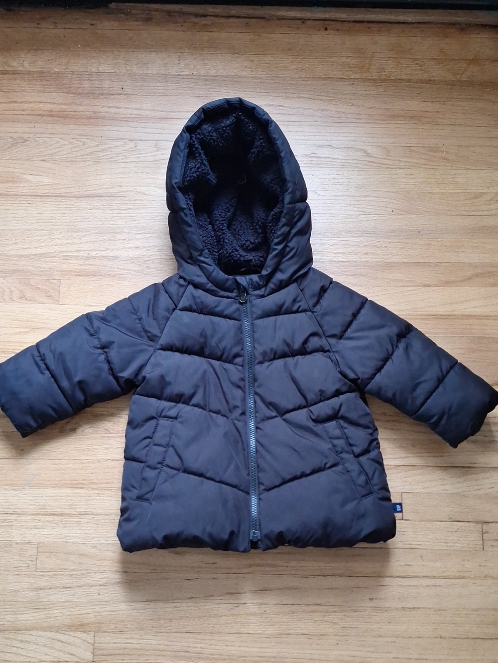 GAP Black Hooded Puffer Jacket for Kids